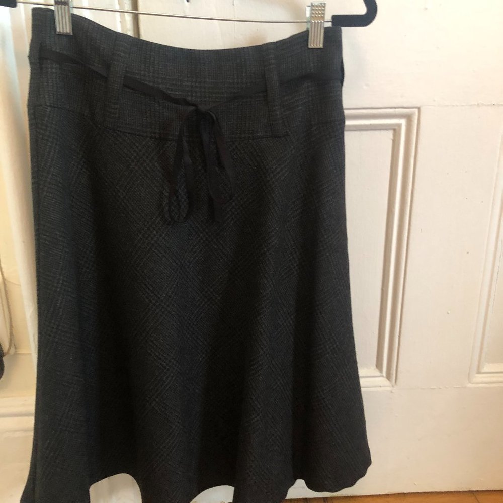 Vintage Searle A-Line Wool Plaid Skirt (Size 4). Made in USA.